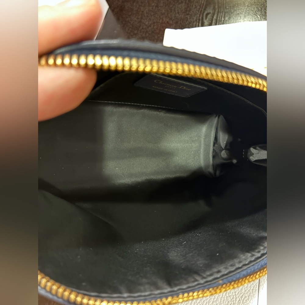 Authentic Christan Dior Navy and White Pouch - Picture 4 of 12